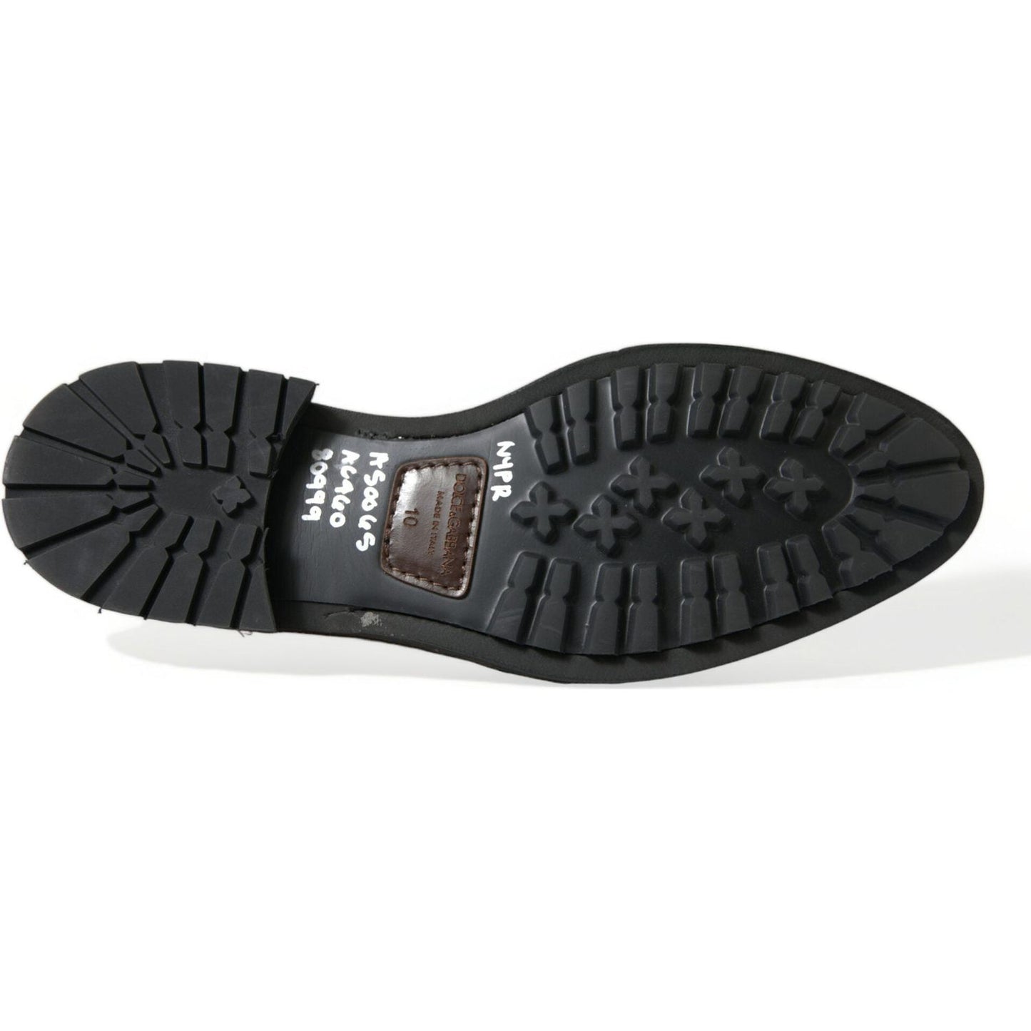Dolce & Gabbana Black Leather Studded Loafers Dress Shoes