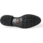 Dolce & Gabbana Black Leather Studded Loafers Dress Shoes