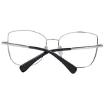 Max Mara Silver Women Glasses Frame, full-rim metal butterfly style with plastic demo lenses, includes branded case.