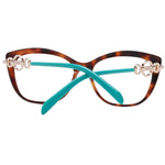 Emilio Pucci Brown Women Glasses Frame with butterfly style, full-rim plastic frame, and demo lenses. Comes with a branded case.