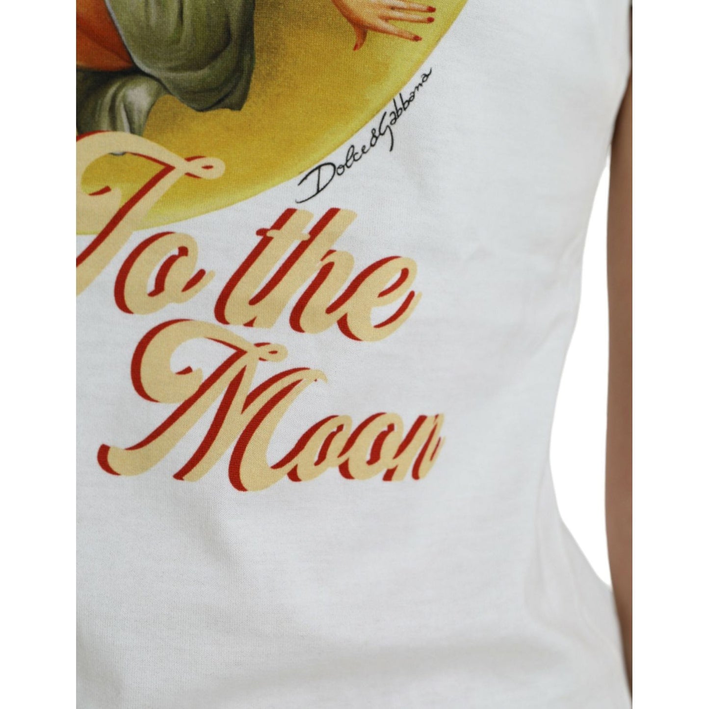 Dolce & Gabbana White Bring Me To The Moon T-shirt Top
