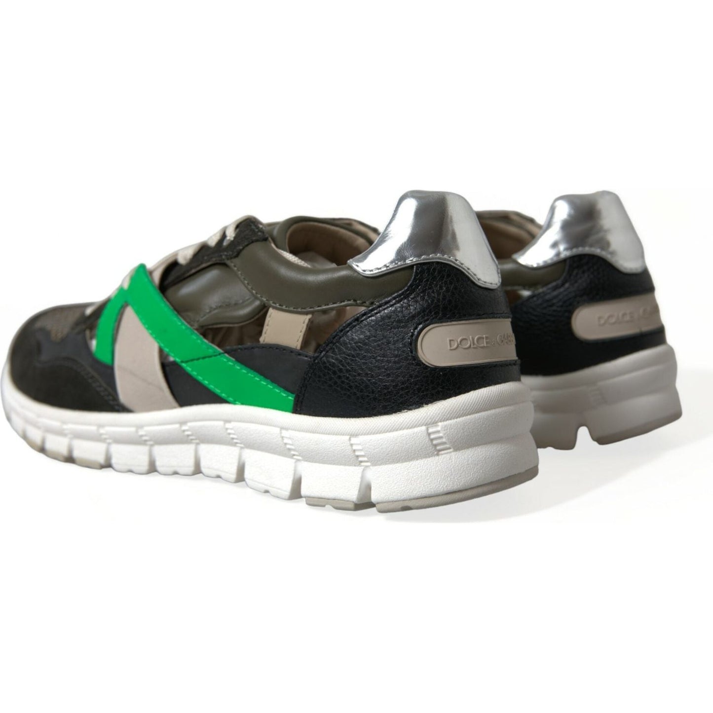 Dolce & Gabbana Multicolor Leather Suede Low Top Sneakers Shoes