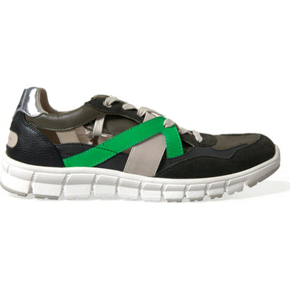 Dolce & Gabbana Multicolor Leather Suede Low Top Sneakers Shoes
