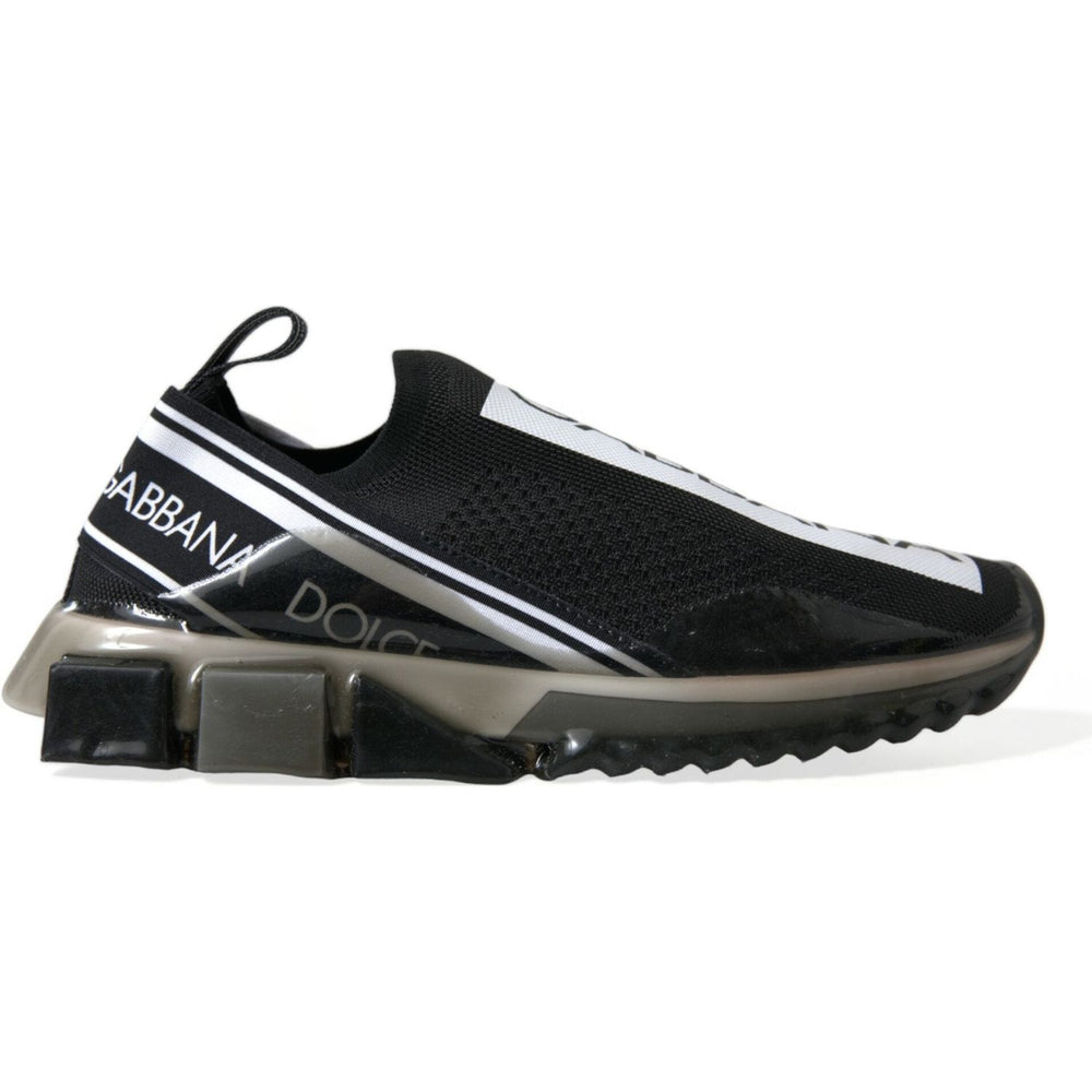 Dolce & Gabbana Black White Slip On Sneakers Sorrento Shoes