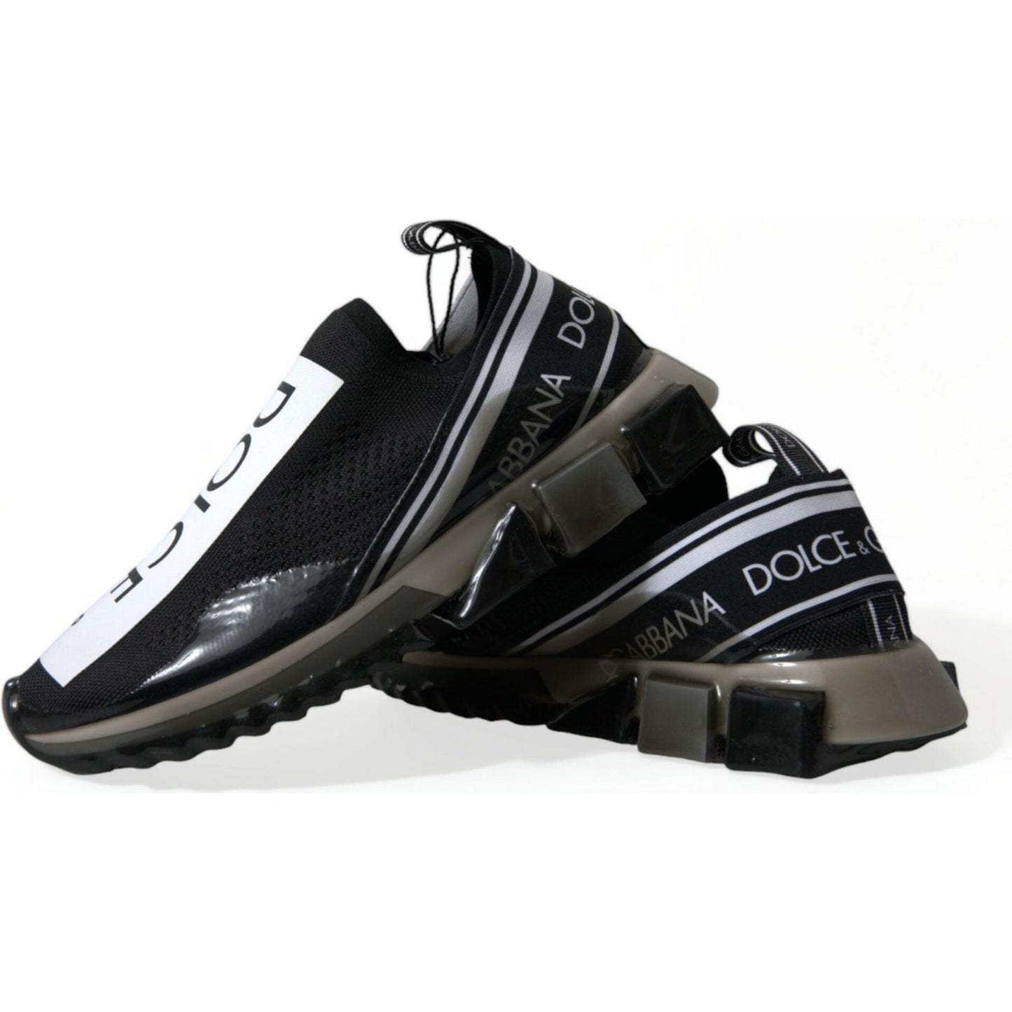 Dolce & Gabbana Black White Slip On Sneakers Sorrento Shoes