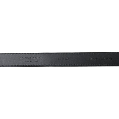 Dolce & Gabbana Black Goat Leather Antique Metal Buckle Belt