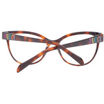 Emilio Pucci Brown Women Glasses Frame, full-rim cat eye style with plastic construction and branded case included.