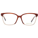 Emilio Pucci Brown Women Glasses Frame, full-rim plastic square style, demo lenses. Includes branded case. Size 55-15-140.