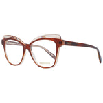Emilio Pucci Brown Women Glasses Frame in full-rim butterfly style with brown plastic material and demo lenses.
