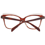 Emilio Pucci Brown Women Glasses Frame in butterfly style, full-rim plastic with demo lenses and branded case.