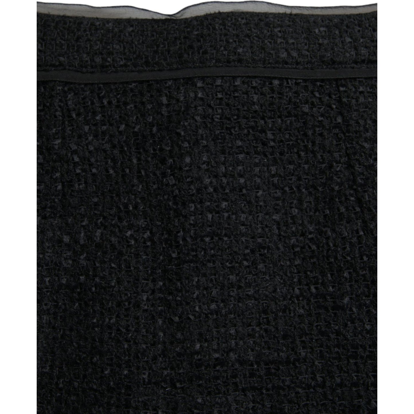 Dolce & Gabbana Black Wool High Waist Pencil Cut Midi Skirt