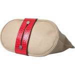 Balenciaga Beige Red Two Tone Exotic Leather Pouch Bag BAG1173