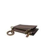 Dolce & Gabbana Brown Leather Zip Logo Keyring Coin Purse Keyring Wallet SMY101293