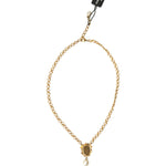Dolce & Gabbana Gold Brass Chain Pearl Pendant Charm Necklace SMY101384