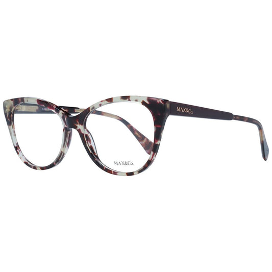 Max & Co Brown Women Glasses Frame, full-rim butterfly style, plastic material, demo lenses, branded case included.