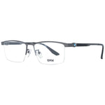 BMW Gray Men Glasses Frame in gunmetal titanium half-rim style with branded case, perfect for style and comfort.