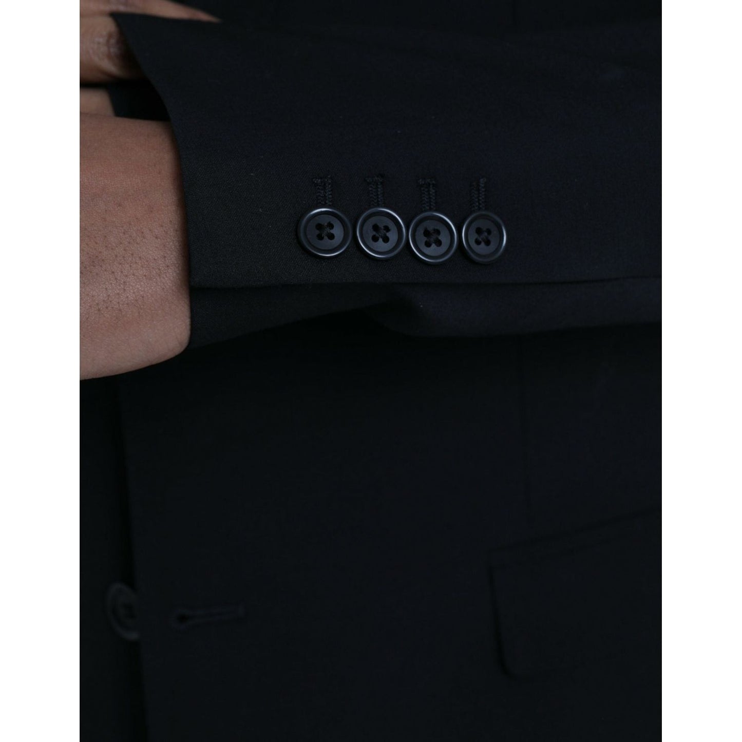 Dolce & Gabbana Black Polyester STAFF Formal 3 Piece Suit