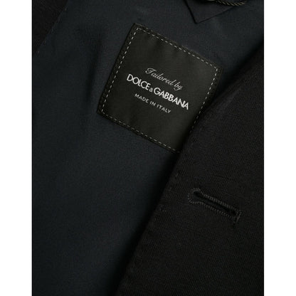 Dolce & Gabbana Black Wool Single Breasted Coat Blazer