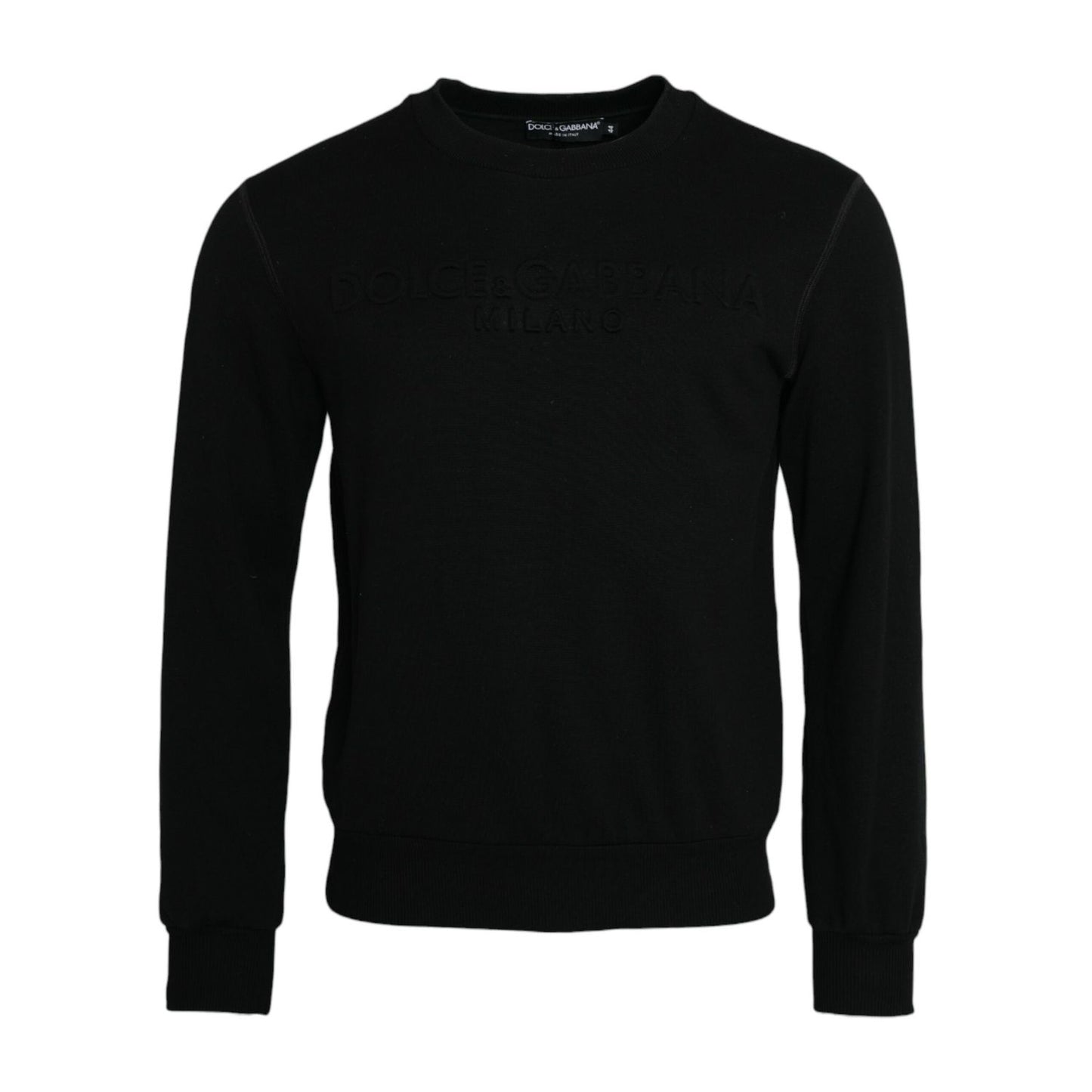 Dolce & Gabbana Black Cotton Long Sleeves Sweatshirt Sweater