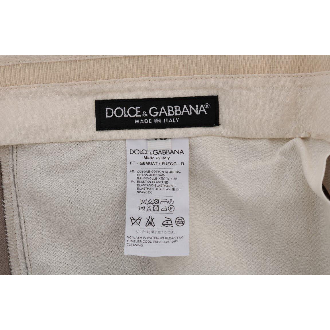 Dolce & Gabbana Beige Cotton Stretch Chinos Pants PAN60708-6