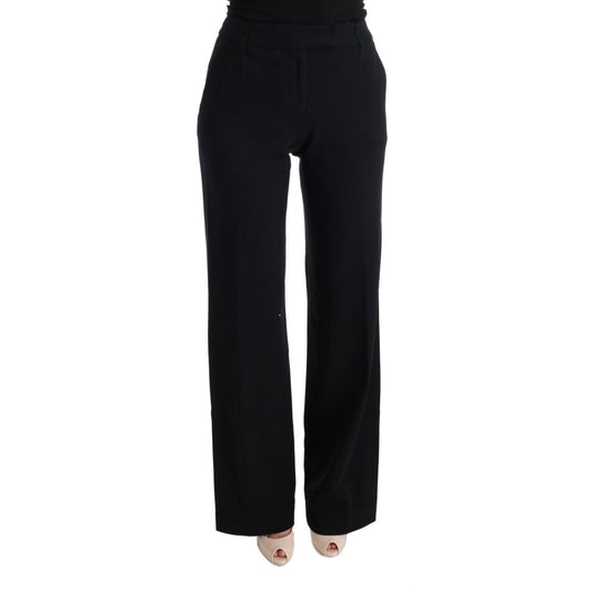 Ermanno Scervino Black Viscose Flare Bootcut Pants