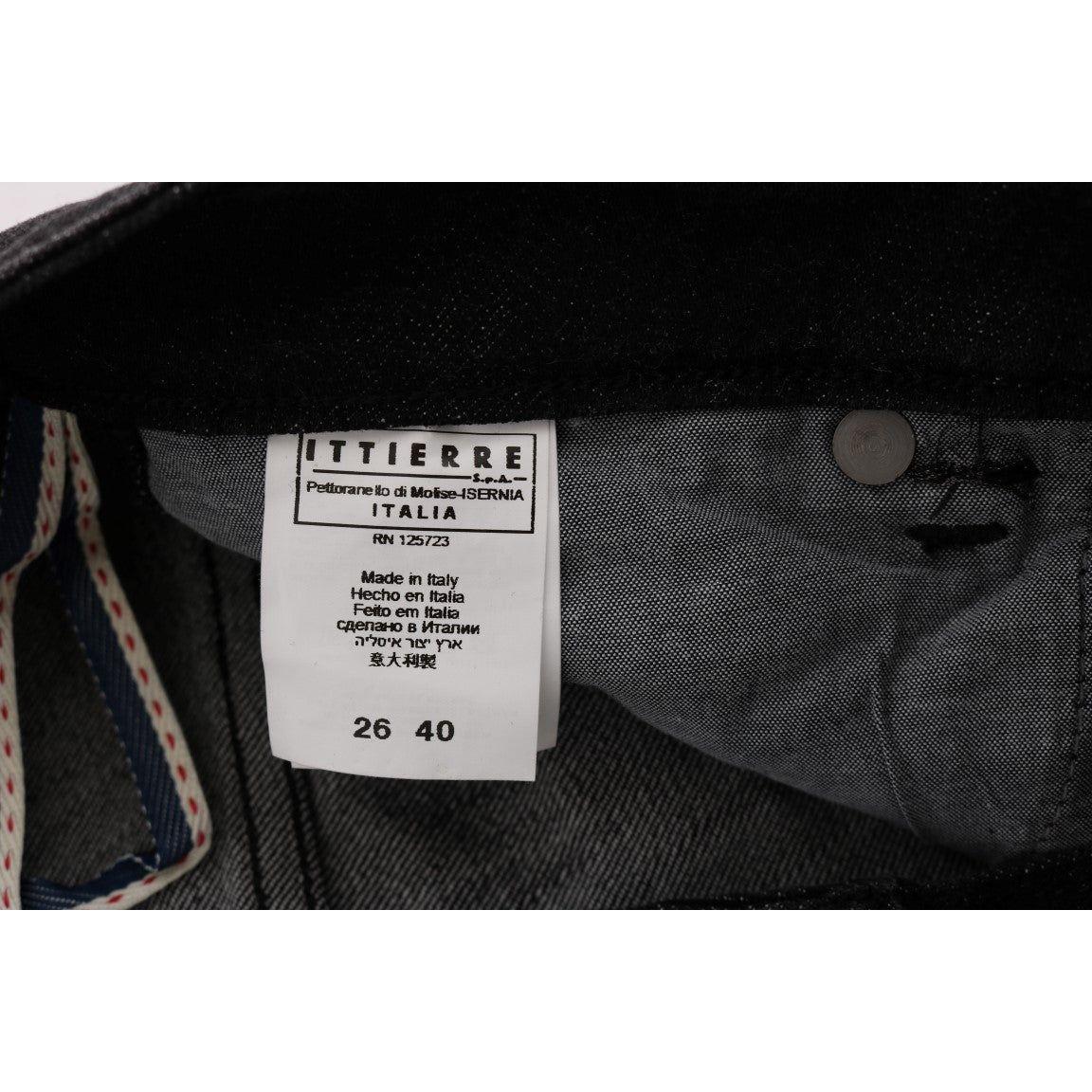 Acht Black Denim Cotton Bottoms Slim Fit Jeans