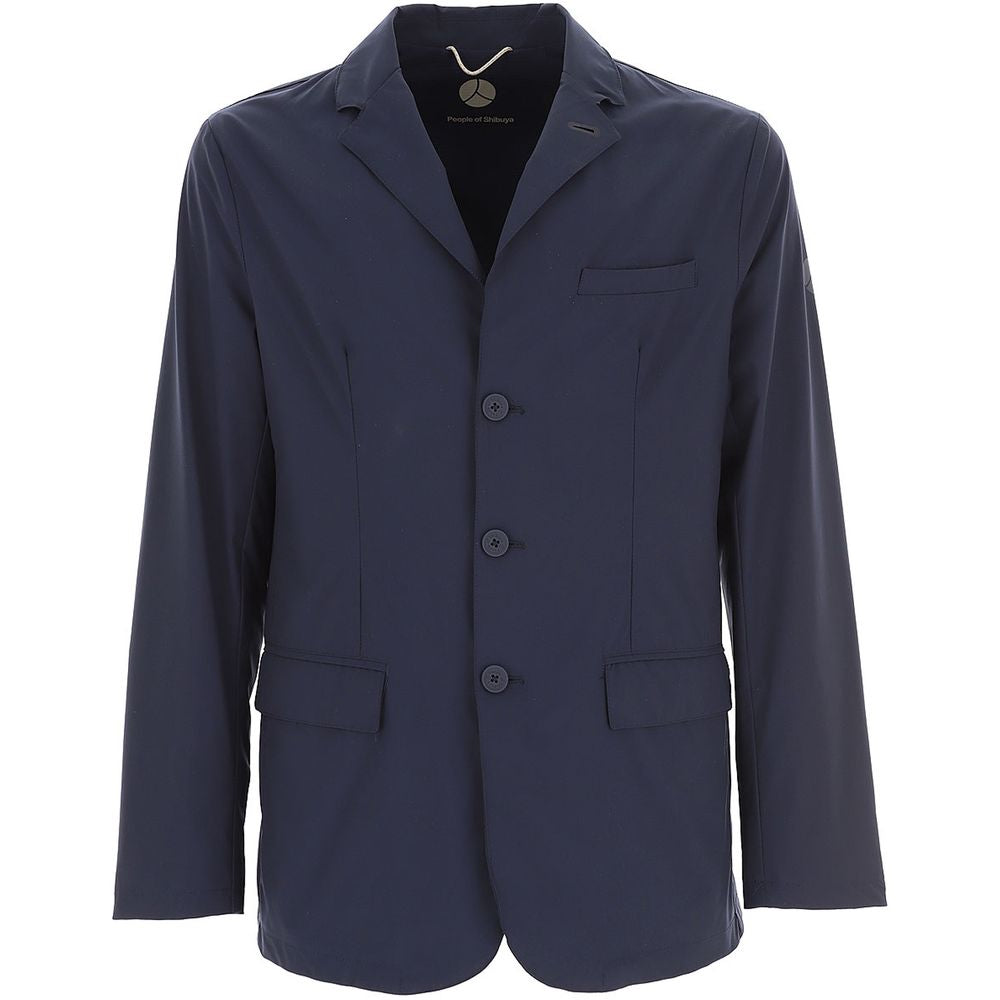 People Of Shibuya Blue Polyester Men's Classic Jacket