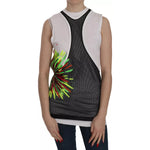 Dsquared² Black White Crew Neck Sleeveless Cotton Blouse Dsquared² Rosy Brown