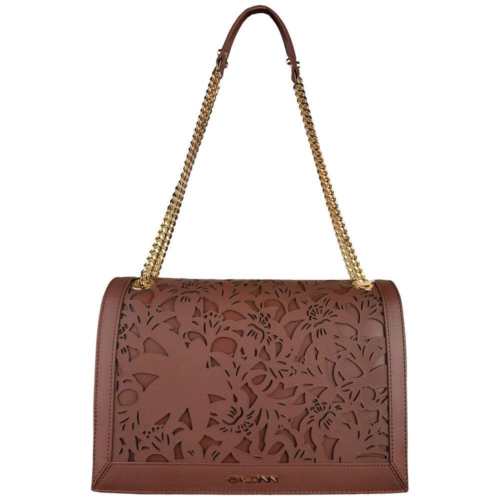 Baldinini Trend Brown Calfskin Women Crossbody Bag BA-12274