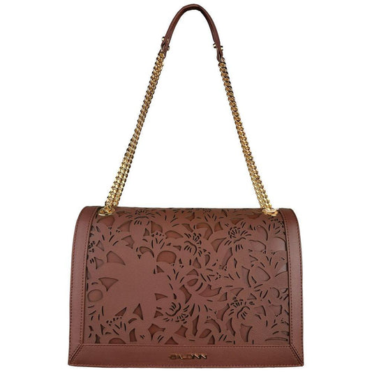 Baldinini Trend Brown Calfskin Women Crossbody Bag BA-12274