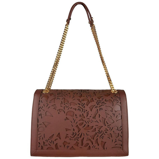 Baldinini Trend Brown Calfskin Women Crossbody Bag BA-12274