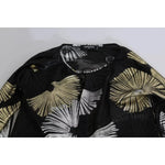 Dsquared² Gold Silver Silk Jacquard See Through Top Blouse Dsquared² Black
