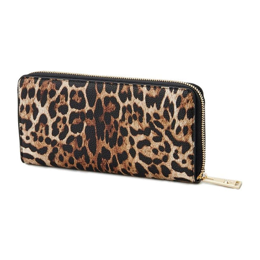 Plein Sport Sleek Designer Zipper Wallet with Gold Accents PLSP-11005
