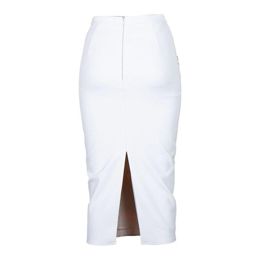 Elisabetta Franchi White Polyester Women Skirt EL-8354-IT40|S