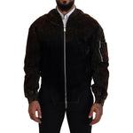 Dsquared² Brown Cotton Bomber Zipper Pocket Sleeves Jacket Dsquared² Black