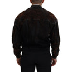 Dsquared² Brown Cotton Bomber Zipper Pocket Sleeves Jacket Dsquared² Black