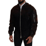 Dsquared² Brown Cotton Bomber Zipper Pocket Sleeves Jacket Dsquared² Black