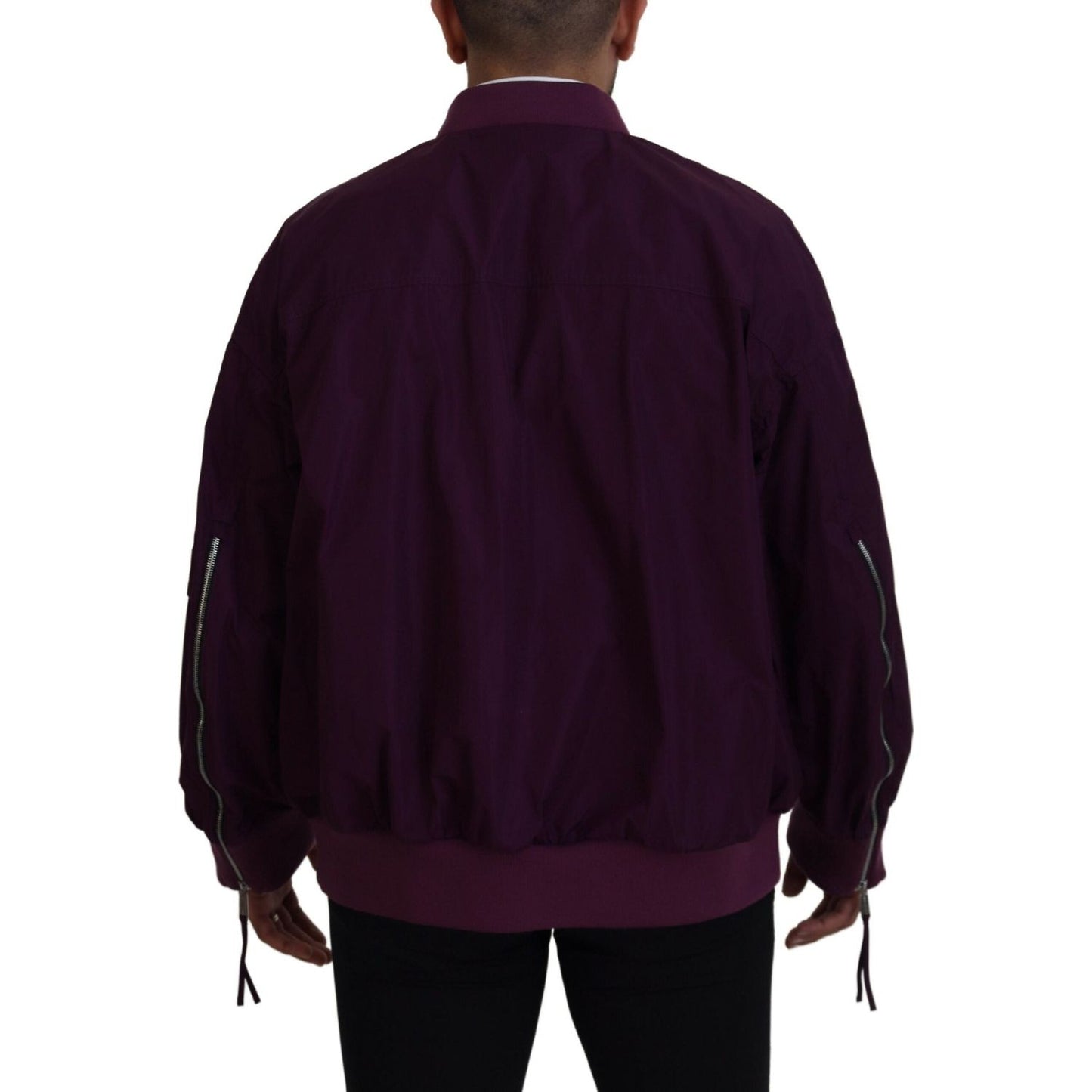 Dsquared² Purple Polyester Full Zipper Bomber Jacket JKT3540-48