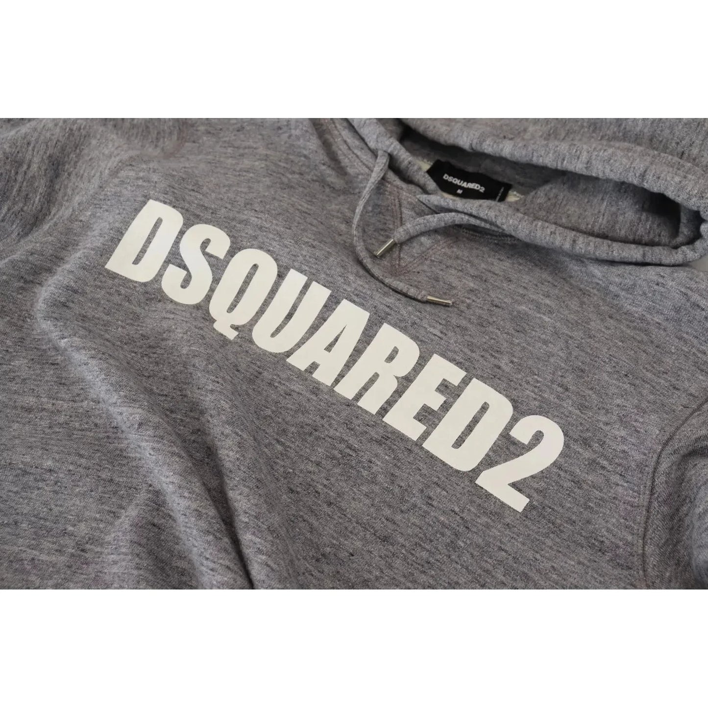 Dsquared² Gray Cotton Hooded Logo Print Men Pullover Sweater