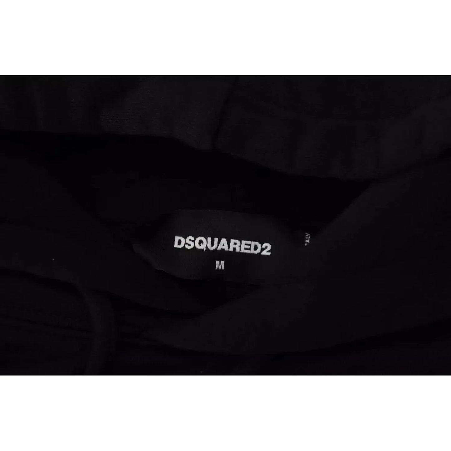 Dsquared² Black Cotton Hooded Printed Men Pullover Sweater