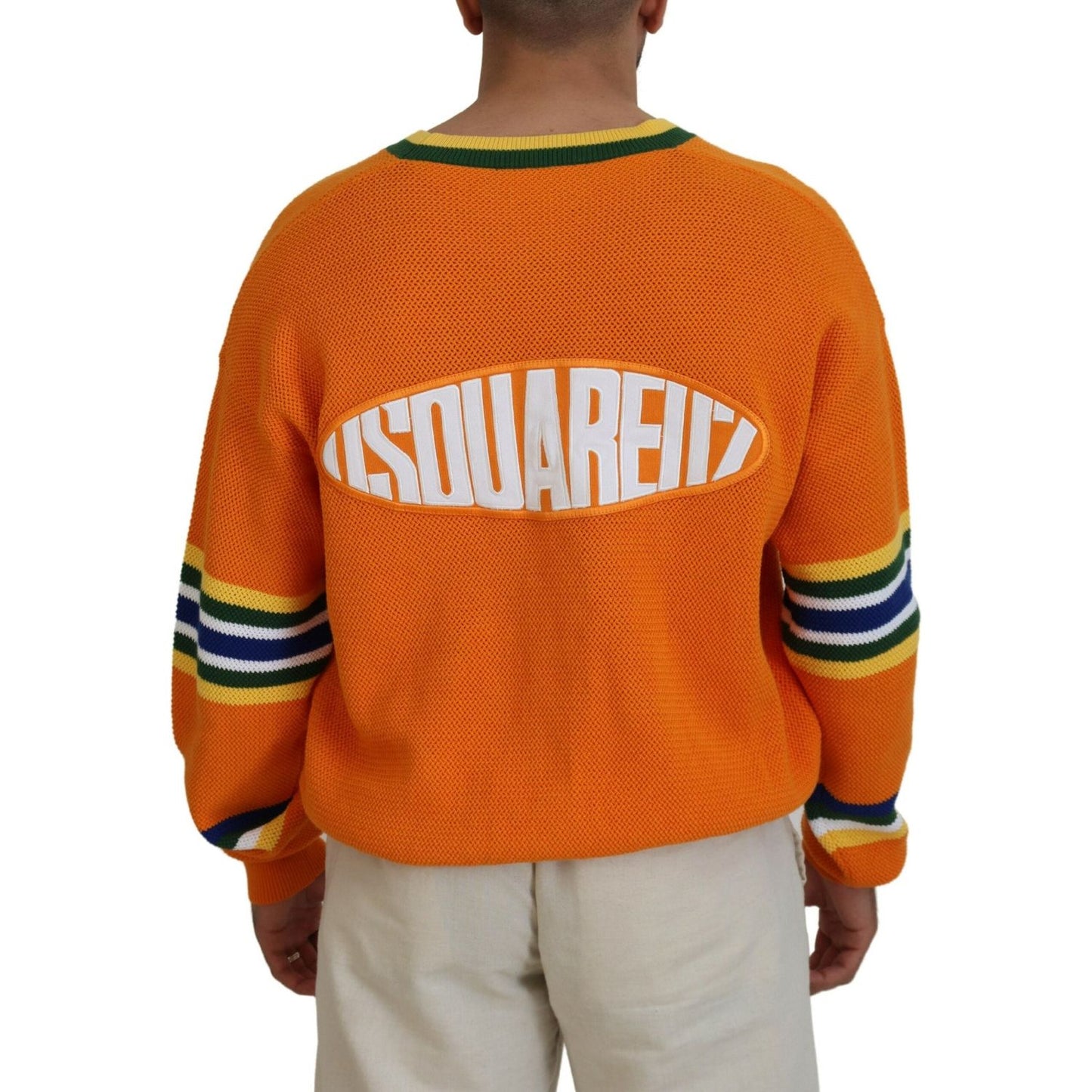 Dsquared² Orange Cotton Long Sleeves Men Cardigan Sweater TSH83546-48