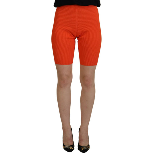 Dsquared² Orange Viscose Mid Waist Slim Fit Bermuda Shorts PAN74534-38