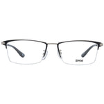 BMW Black Men Glasses Frame with titanium half-rim and black color, featuring demo plastic lenses. Frame size 55-17-145.