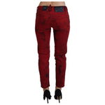 Dsquared² Red Low Waist Cotton Stretch Skinny Pants PAN74494-38