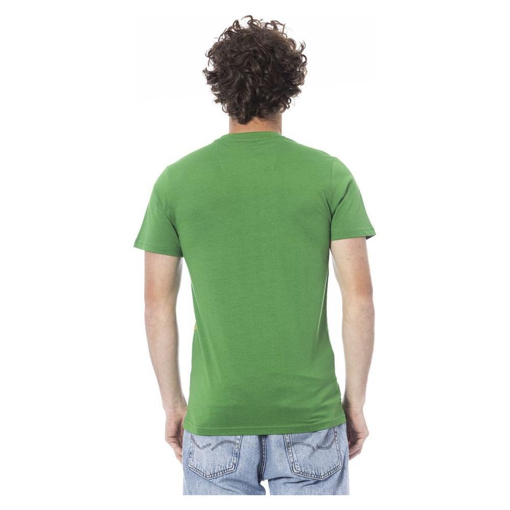 Cavalli Class Green Cotton Men T-Shirt