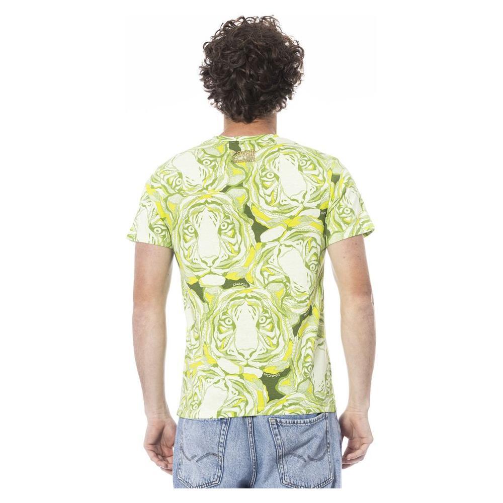 Cavalli Class Green Cotton T-Shirt