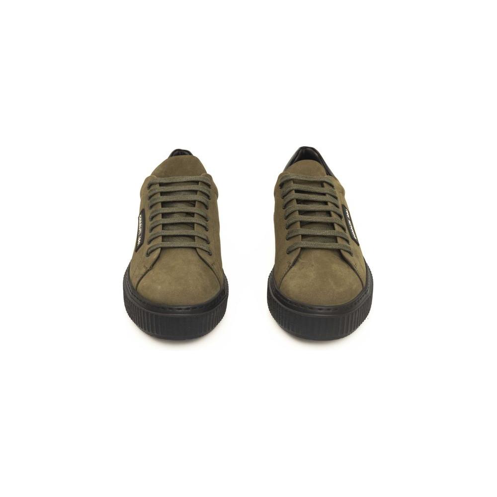 Cerruti 1881 Green Cowhide Men Sneaker