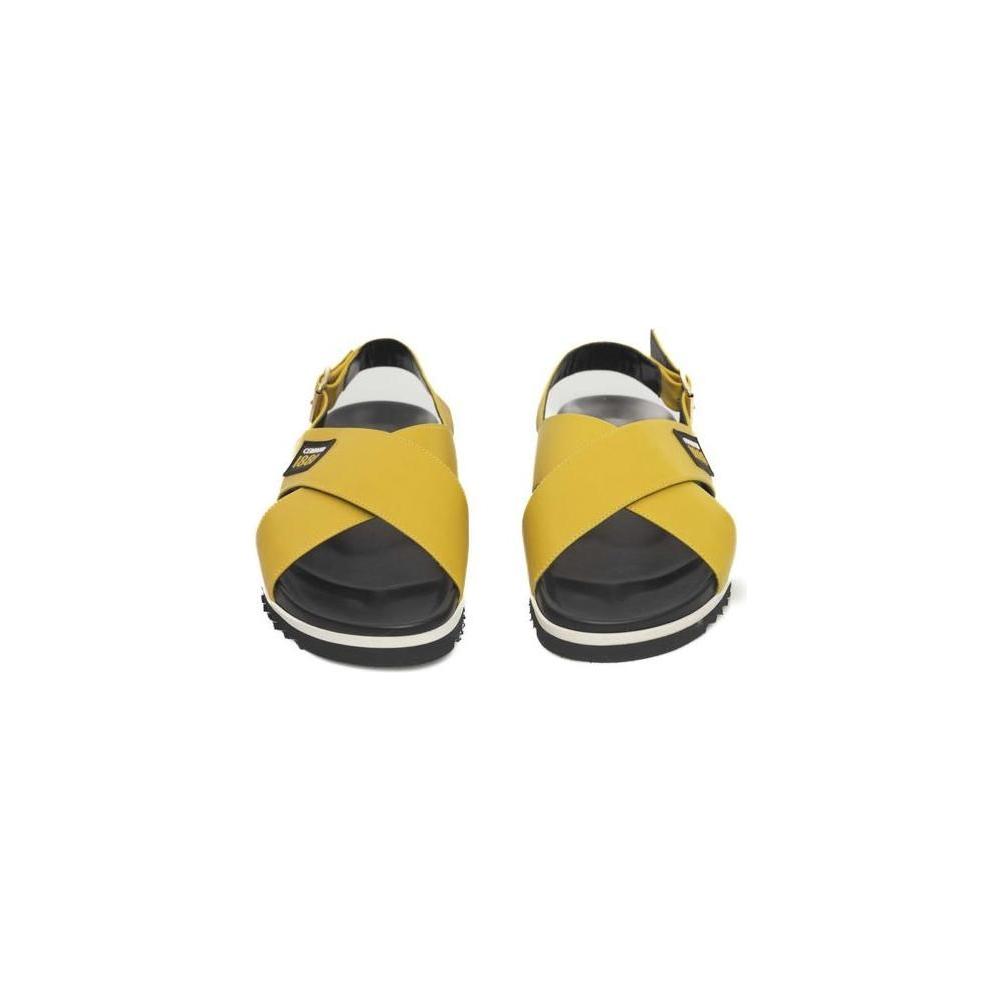 Cerruti 1881 Yellow Calfskin Women Sandal