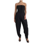 Dolce & Gabbana Black Wool Stretch Strapless Jumpsuit Dress DR28777-48