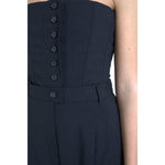 Dolce & Gabbana Black Wool Stretch Strapless Jumpsuit Dress DR28777-48
